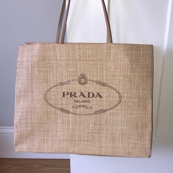 prada straw bucket bag